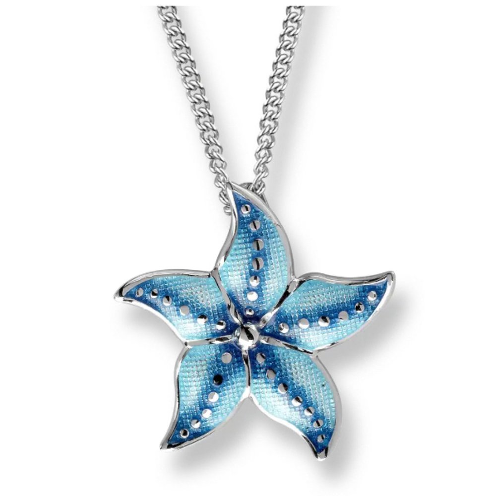 Nicole Barr Blue Starfish Necklace- Sterling Silver
